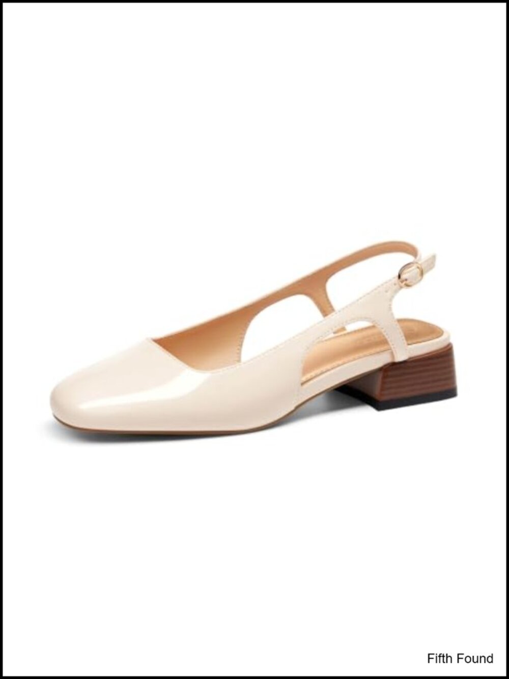 Womens Slingback Chunky Low Heels Closed Square Toe Pumps Work Shoes
